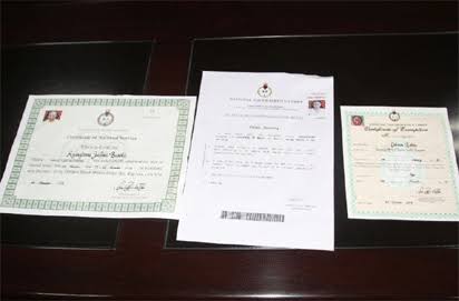 Types of NYSC Certificates